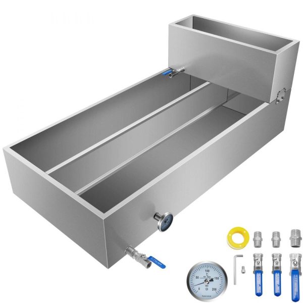 Food Preparation Equipment | Maple Syrup Evaporator Pan 48x24x19 Inch Stainless Steel Maple Syrup Boiling Pan with Valve and Thermometer and Divided Pan and Feed Pan Food Preparation Equipment Food Preparation Equipment