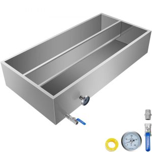 Food Preparation Equipment | Maple Syrup Evaporator Pan 48x24x9.4 Inch Stainless Steel Maple Syrup Boiling Pan with Valve and Thermometer and Divided Pan Food Preparation Equipment Food Preparation Equipment