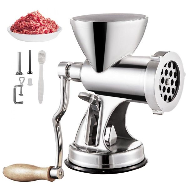 Food Preparation Equipment | Meat Grinder Manual 304 Stainless Steel Hand Suction Cup Base & Clamp with Filling Nozzle for Vegetables Grinding & Sausage Stuffing, 6.7x6x9.6inch, Sliver Food Preparation Equipment Food Preparation Equipment