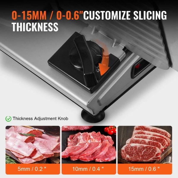 Food Preparation Equipment | Meat Slicer, 180W Electric Deli Food Slicer with 7.5″ SUS420 Stainless Steel Blade and Blade Guard, 0 – 0.6 inch Adjustable Thickness for Home Use, Easy to Clean, Cut Meat, Bread, Ham and Cheese Food Preparation Equipment Food Preparation Equipment