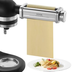 Food Preparation Equipment | Pasta Attachment for KitchenAid Stand Mixer, Stainless Steel Pasta Sheet Roller Attachment, Pasta Maker Machine Accessory with 8 Adjustable Thickness Knob, KitchenAid Pasta Attachment by Food Preparation Equipment Food Preparation Equipment