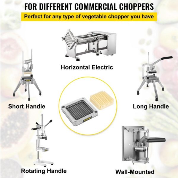 Food Preparation Equipment | Replacement Chopper Blade, 1/4 inch, 3 PCS French Fry Blade Assembly with 6 Extra Knives, Stainless Steel Dicer Parts and Push Block for Cutting Potatoes Carrots Onions Cucumbers Mushrooms Food Preparation Equipment Food Preparation Equipment