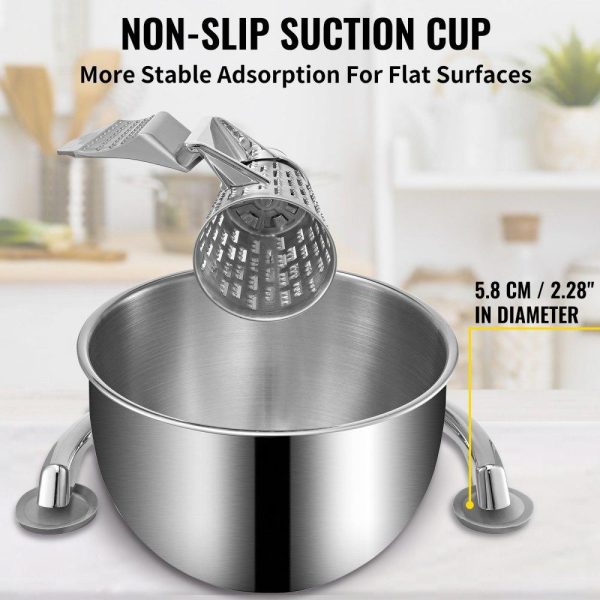 Food Preparation Equipment | Rotary Cheese Grater, Zinc Alloy Rotary Vegetable Mandoline, Manual Cheese Mandoline w/ 5 Stainless Steel Cutting Cones, Manual Vegetable Grater w/ 2.5L Bowl, Rotary Shredder w/Suction Base Food Preparation Equipment Food Preparation Equipment