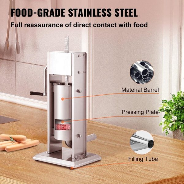 Food Preparation Equipment | Sausage Stuffer 11LBS/5L Capacity Homemade Sausage Maker Stainless Steel Food Preparation Equipment Food Preparation Equipment