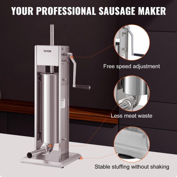 Food Preparation Equipment | Sausage Stuffer 15LBS/7L Capacity Homemade Sausage Maker Stainless Steel Food Preparation Equipment Food Preparation Equipment