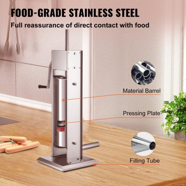 Food Preparation Equipment | Sausage Stuffer 15LBS/7L Capacity Homemade Sausage Maker Stainless Steel Food Preparation Equipment Food Preparation Equipment