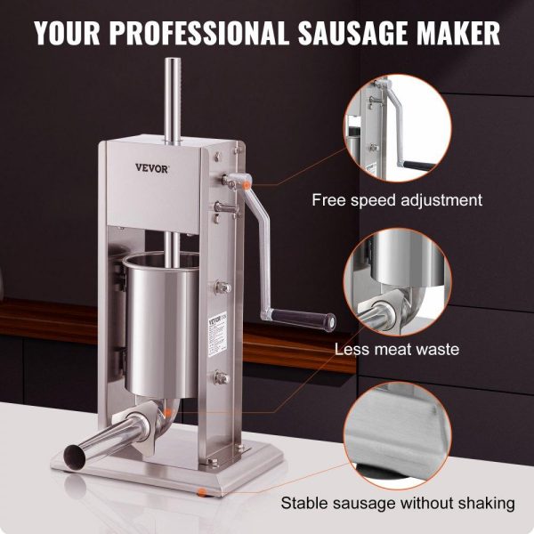 Food Preparation Equipment | Sausage Stuffer 7LBS/3L Capacity Homemade Sausage Maker Stainless Steel Food Preparation Equipment Food Preparation Equipment