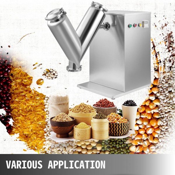 Food Preparation Equipment | VH-8 Powder Mixer Machine, V Type Powder Mixer Max. Work Capacity 3.2L, Pharmaceutical Powder Mixer 8L Barrel Capacity, V Blender, for Tea Herbs Beans Food Preparation Equipment Food Preparation Equipment