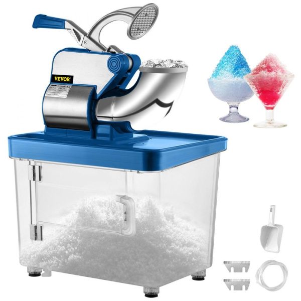 Refrigeration & Ice Equipment | 110V Commercial Ice Crusher 440LBS/H, ETL Approved 300W Electric Snow Cone Machine with Dual Blades, Stainless Steel Shaved Ice Machine with Safety On/Off Switch for Family, Restaurants, Bars Black Refrigeration & Ice Equipment Black