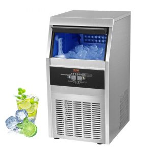 Refrigeration & Ice Equipment | 110V Commercial Ice Maker 110LBS/24H with 24lbs Storage Capacity Stainless Steel Commercial Ice Machine 40 Ice Cubes Per Plate Industrial Ice Maker Machine Auto Clean for Bar Home Supermarkets Refrigeration & Ice Equipment Refrigeration & Ice Equipment