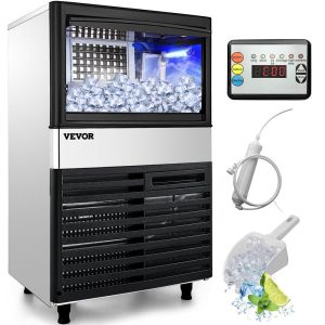 Refrigeration & Ice Equipment | 110V Commercial Ice Maker Machine 110LBS/24H with 39LBS Bin, LED Panel, Stainless Steel, Auto Clean, Include Water Filter, Scoop, Connection Hose, Professional Refrigeration Equipment Refrigeration & Ice Equipment Refrigeration & Ice Equipment