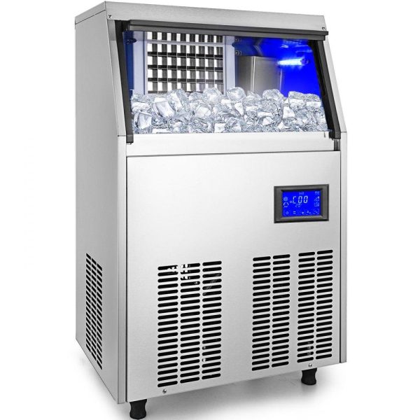 Refrigeration & Ice Equipment | 110V Commercial ice Maker Machine 90-100LBS/24H Stainless Steel Under Counter Ice Machine with 33LBS Bin for Home Bar, Electric Water Drain Pump,Water Filter,Scoops,Connection Hose Included Refrigeration & Ice Equipment Refrigeration & Ice Equipment