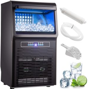 Refrigeration & Ice Equipment | 110V Countertop Ice Maker 70LB/24H, 350W Automatic Portable Ice Machine with 11LB Storage, 36Pcs per Tray, Auto Operation, Blue Light, Include Water Filter, Drain Pipe, Scoop Refrigeration & Ice Equipment Refrigeration & Ice Equipment