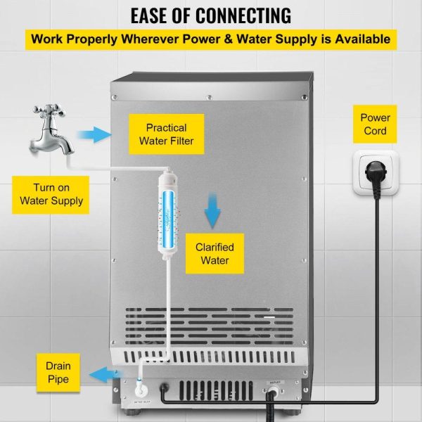 Refrigeration & Ice Equipment | 110V Countertop Ice Maker 70LB/24H, 350W Automatic Portable Ice Machine with 11LB Storage, 36Pcs per Tray, Auto Operation, Blue Light, Include Water Filter, Drain Pipe, Scoop Refrigeration & Ice Equipment Refrigeration & Ice Equipment