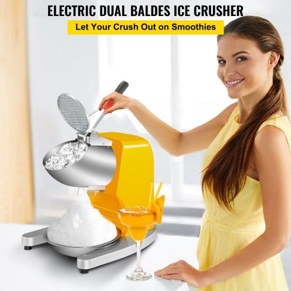 Refrigeration & Ice Equipment | 110V Electric Ice Shaver Crusher,300W 1450 RPM Snow Cone Maker Machine with Dual Stainless Steel Blades 210LB/H, Shaved Ice Machine with Ice Plate & Additional Blade for Home and Commercial Use Refrigeration & Ice Equipment Refrigeration & Ice Equipment