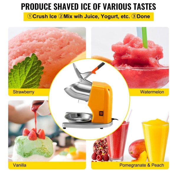 Refrigeration & Ice Equipment | 110V Electric Ice Shaver Crusher,300W 1450 RPM Snow Cone Maker Machine with Dual Stainless Steel Blades 210LB/H, Shaved Ice Machine with Ice Plate & Additional Blade for Home and Commercial Use Refrigeration & Ice Equipment Refrigeration & Ice Equipment