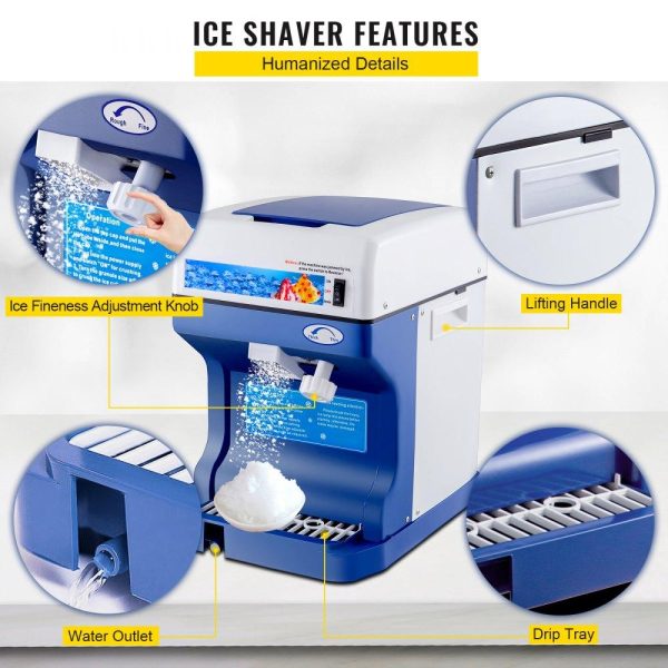 Refrigeration & Ice Equipment | 110V Electric Shaved Ice Machine 250W Snow Cone Maker Tabletop w/Adjustable Ice Texture, Ice Shaving Machine 265LBs/hr for Home and Commerical Use Refrigeration & Ice Equipment Refrigeration & Ice Equipment