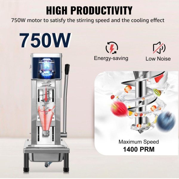 Refrigeration & Ice Equipment | 110V Frozen Yogurt Blending Machine 750W, Yogurt Milkshake Ice Cream Mixing Machine 304 Stainless Steel Construction, Professional Commercial Kitchen Equipment Refrigeration & Ice Equipment Refrigeration & Ice Equipment