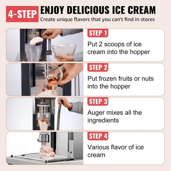 Refrigeration & Ice Equipment | 110V Frozen Yogurt Blending Machine 750W, Yogurt Milkshake Ice Cream Mixing Machine 304 Stainless Steel Construction, Professional Commercial Kitchen Equipment Refrigeration & Ice Equipment Refrigeration & Ice Equipment