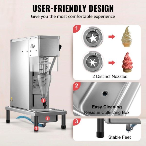 Refrigeration & Ice Equipment | 110V Frozen Yogurt Blending Machine 750W, Yogurt Milkshake Ice Cream Mixing Machine 304 Stainless Steel Construction, Professional Commercial Kitchen Equipment Refrigeration & Ice Equipment Refrigeration & Ice Equipment