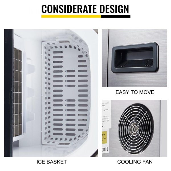 Refrigeration & Ice Equipment | 110V Portable Ice Maker Countertop 40 LBS in 24 Hours, Ice Maker Machine with Ice Scoop and Basket,Counter Top Ice Maker Machine Compact and Self Cleaning for Home/Kitchen/Office (Sliver) Refrigeration & Ice Equipment Refrigeration & Ice Equipment