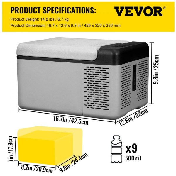 Refrigeration & Ice Equipment | 12 Volt Refrigerator 10 Qt, Portable Mini Freezer (-4℉~68℉) W/APP Control Car Compressor Fridge Cooler 12V/24V DC and 110-220V AC For Camping, Road Trip, Travel, Outdoor and Home Refrigeration & Ice Equipment Refrigeration & Ice Equipment