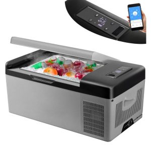 Refrigeration & Ice Equipment | 12 Volt Refrigerator 16 Qt, Portable Mini Car Fridge w/ -4℉-68℉ Cooling Range & App Control 12/24V DC & 110-240V AC Electric Compressor Cooler for Truck Vehicle RV Boat Outdoor & Home Use, Grey Refrigeration & Ice Equipment Refrigeration & Ice Equipment