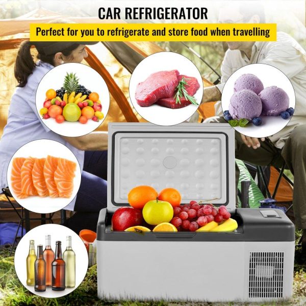 Refrigeration & Ice Equipment | 12 Volt Refrigerator 16 Qt, Portable Mini Car Fridge w/ -4℉-68℉ Cooling Range & App Control 12/24V DC & 110-240V AC Electric Compressor Cooler for Truck Vehicle RV Boat Outdoor & Home Use, Grey Refrigeration & Ice Equipment Refrigeration & Ice Equipment