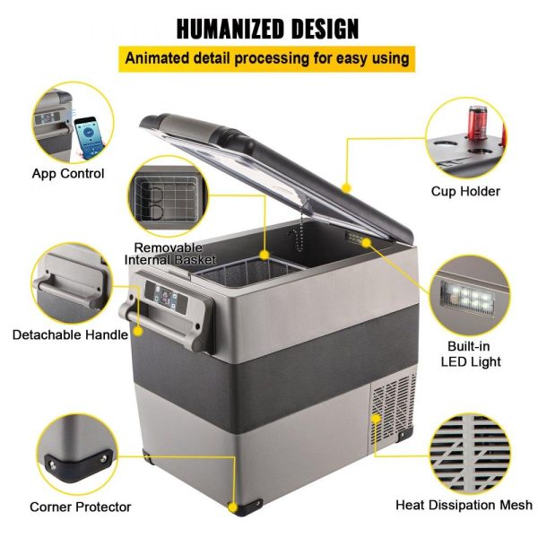 Refrigeration & Ice Equipment | 12 Volt Refrigerator, 58 Quart Car Refrigerator, Dual Zone Portable Refrigerator,RV Refrigerator with 12/24V DC and 110-240V AC, Freezer Fridge Cooler, for Car, RV, Camping and Home Use Refrigeration & Ice Equipment Refrigeration & Ice Equipment