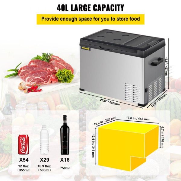 Refrigeration & Ice Equipment | 12 Volt Refrigerator, Portable Refrigerator (-4℉~68℉) With APP Control Car Compressor Fridge Cooler 12V/24V DC and 110-220V AC For Camping, Road Trip, Boat, Skincare, Outdoor and Home (42 Quart) Refrigeration & Ice Equipment Refrigeration & Ice Equipment