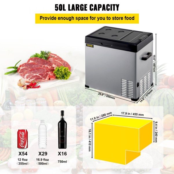 Refrigeration & Ice Equipment | 12 Volt Refrigerator, Portable Refrigerator (-4℉~68℉) With APP Control Car Compressor Fridge Cooler 12V/24V DC and 110-220V AC For Camping, Road Trip, Boat, Skincare, Outdoor and Home (53 Quart) Refrigeration & Ice Equipment Refrigeration & Ice Equipment