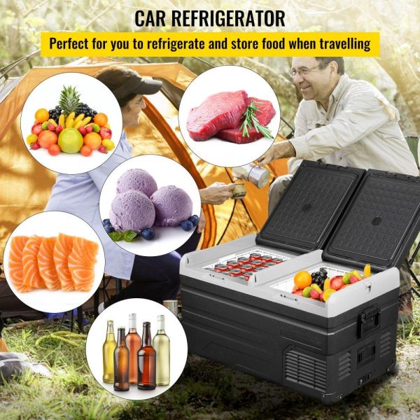 Refrigeration & Ice Equipment | 12 Volt Refrigerator Refrigerator 80 Quart, Dual Door Chest Refrigerator 12/24V DC & 110-240V AC Electric Compressor Cooler for Truck Vehicle RV Boat Outdoor & Home Use Refrigeration & Ice Equipment Refrigeration & Ice Equipment