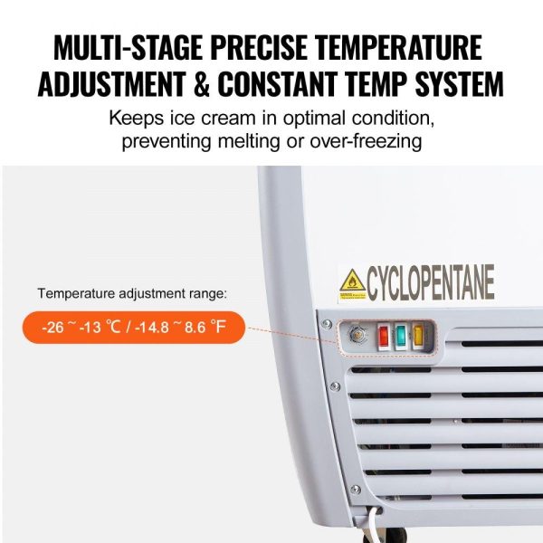 Refrigeration & Ice Equipment | 16.3Cu.ft Commercial Ice Cream Display Case Gelato Dipping Freezer Cabinet Refrigeration & Ice Equipment Refrigeration & Ice Equipment