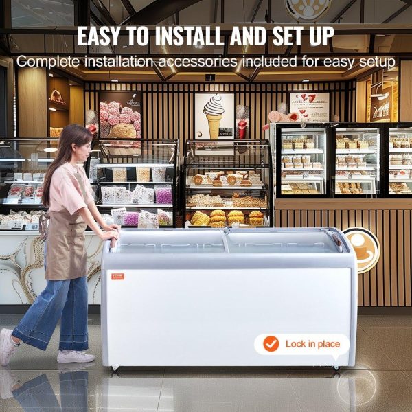 Refrigeration & Ice Equipment | 16.3Cu.ft Commercial Ice Cream Display Case Gelato Dipping Freezer Cabinet Refrigeration & Ice Equipment Refrigeration & Ice Equipment