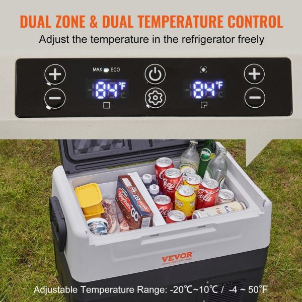 Refrigeration & Ice Equipment | Car Refrigerator, 12 Volt Car Refrigerator Fridge, 37 QT/35 L Dual Zone Portable Freezer, -4℉-50℉ Adjustable Range, 12/24V DC and 100-240V AC Compressor Cooler for Outdoor, Camping, Travel, RV Refrigeration & Ice Equipment Refrigeration & Ice Equipment