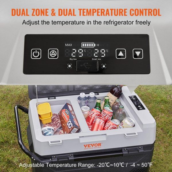 Refrigeration & Ice Equipment | Car Refrigerator, 12 Volt Car Refrigerator Fridge, 40QT/38L Dual Zone Portable Freezer, -4℉-50℉ Adjustable Range, 12/24V DC and 100-240V AC Compressor Cooler for Outdoor, Camping, Travel, RV Refrigeration & Ice Equipment Refrigeration & Ice Equipment