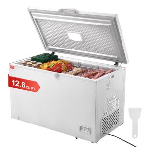 Refrigeration & Ice Equipment | Chest Freezer, 12.8 Cu.ft / 345 L Large Deep Freezer & 4 Removable Baskets, Freestanding Top Open Door Commercial Chest Freezers with Locking Lid, 7-Level Adjustable Temp, LED Lighting, 6 Wheels Refrigeration & Ice Equipment Refrigeration & Ice Equipment