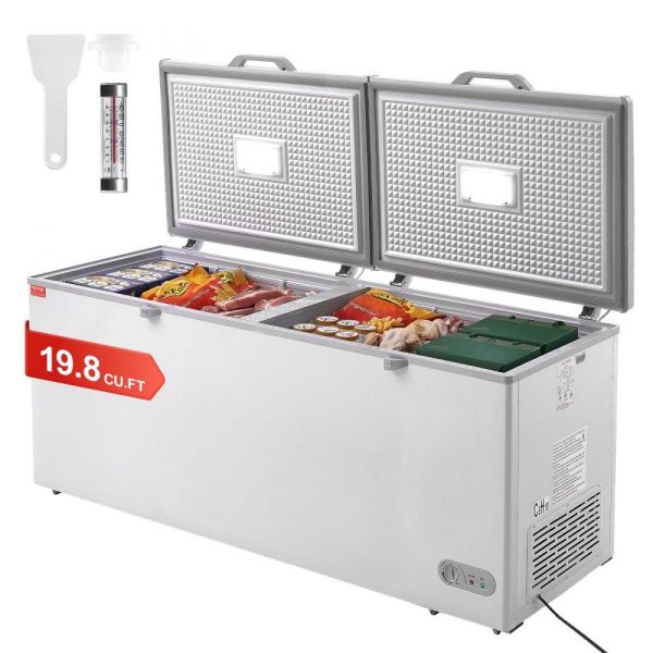 Refrigeration & Ice Equipment | Chest Freezer, 19.8 Cu.ft / 561 L Large Deep Freezer with Split Top Double Locking Lids, Freestanding Commercial Chest Freezer & 4 Removable Baskets, 7-Level Adjustable Temp, LED Light, 6 Wheels Refrigeration & Ice Equipment Refrigeration & Ice Equipment