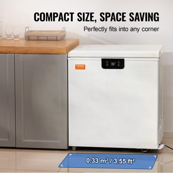 Refrigeration & Ice Equipment | Chest Freezer, 3.88 Cu.ft / 110 L Compact Deep Freezer, Free Standing Top Open Door Compact Freezers with 2 Removable Baskets & Adjustable Thermostat, Energy Saving & Low Noise, White Refrigeration & Ice Equipment Refrigeration & Ice Equipment