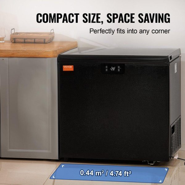 Refrigeration & Ice Equipment | Chest Freezer, 5.4 Cu.ft / 153 L Compact Deep Freezer, Free Standing Top Open Door Compact Freezers with 2 Removable Baskets & Adjustable Thermostat, Energy Saving & Low Noise, Black Refrigeration & Ice Equipment Refrigeration & Ice Equipment