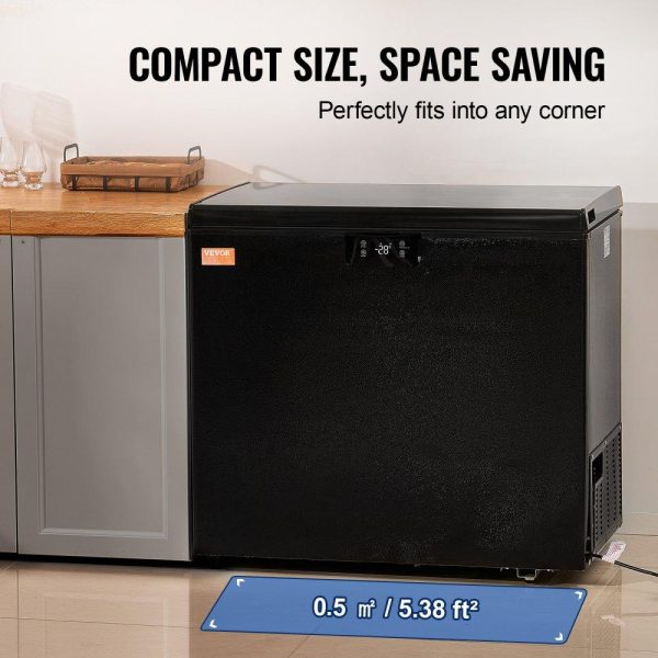 Refrigeration & Ice Equipment | Chest Freezer, 7 Cu.ft / 198 L Compact Deep Freezer, Free Standing Top Open Door Compact Freezers with 2 Removable Baskets & Adjustable Thermostat, Energy Saving & Low Noise, Black Refrigeration & Ice Equipment Refrigeration & Ice Equipment