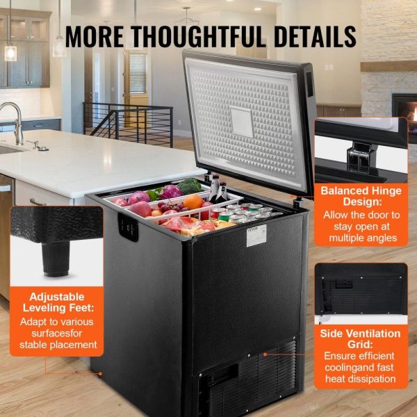 Refrigeration & Ice Equipment | Chest Freezer, 7 Cu.ft / 198 L Compact Deep Freezer, Free Standing Top Open Door Compact Freezers with 2 Removable Baskets & Adjustable Thermostat, Energy Saving & Low Noise, Black Refrigeration & Ice Equipment Refrigeration & Ice Equipment