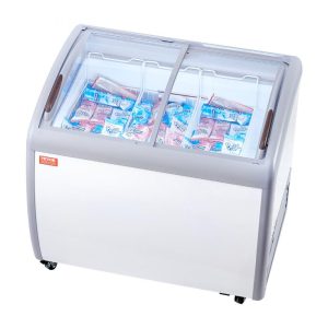 Refrigeration & Ice Equipment | Commercial Ice Cream Display Case, 9.3 Cu.ft Chest Freezer, Mobile Glass Top Deep Freezer, Restaurant Gelato Dipping Cabinet with 3 Wire Baskets, 2 Sliding Glass Doors, Locking Casters, White Refrigeration & Ice Equipment Refrigeration & Ice Equipment