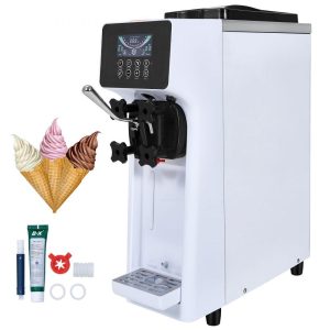 Refrigeration & Ice Equipment | Commercial Ice Cream Machine, 10.6 QT/H Yield, 1000W Single Flavor Countertop Soft Serve Ice Cream Maker, with 4L Hopper 1.6L Cylinder, LCD Panel Auto Clean Pre-cooling, for Restaurant Snack Bar Refrigeration & Ice Equipment Refrigeration & Ice Equipment