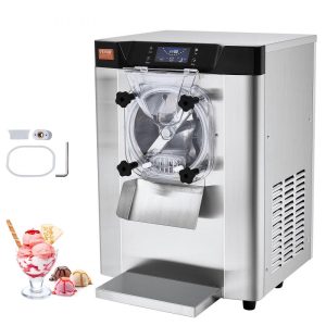 Refrigeration & Ice Equipment | Commercial Ice Cream Machine, 12 L/H Yield, 1713W Single Flavor Countertop Hard Serve Ice Cream Maker,  4.5L Stainless Steel Cylinder, LED Panel Auto Clean Pre-cooling, for Restaurant Snack Bars Refrigeration & Ice Equipment Refrigeration & Ice Equipment