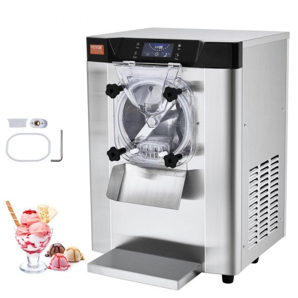 Refrigeration & Ice Equipment | Commercial Ice Cream Machine, 12 L/H Yield, 1713W Single Flavor Countertop Hard Serve Ice Cream Maker,  4.5L Stainless Steel Cylinder, LED Panel Auto Clean Pre-cooling, for Restaurant Snack Bars Refrigeration & Ice Equipment Refrigeration & Ice Equipment