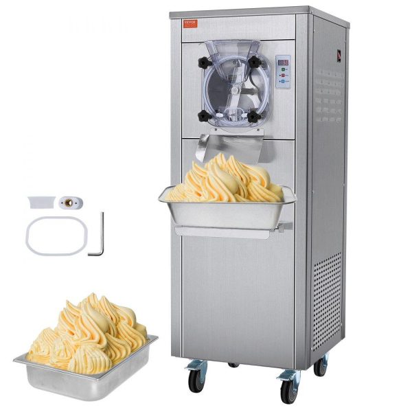 Refrigeration & Ice Equipment | Commercial Ice Cream Machine, 18 L/H Yield, 1780W Single Flavor Hard Serve Ice Cream Maker with Wheels, 6L Stainless Steel Cylinder, LED Panel Auto Clean Pre-cooling, for Restaurant Snack Bars Refrigeration & Ice Equipment Refrigeration & Ice Equipment