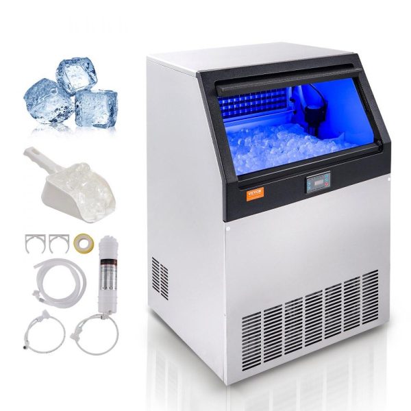 Refrigeration & Ice Equipment | Commercial Ice Maker, 200lbs/24H, Ice Maker Machine, 90 Ice Cubes in 12-15 Minutes, Freestanding Cabinet Ice Maker with 66lbs Storage Capacity LED Digital Display, for Bar Home Office Restaurant Refrigeration & Ice Equipment Refrigeration & Ice Equipment