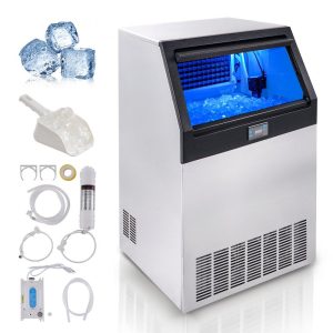 Refrigeration & Ice Equipment | Commercial Ice Maker, 265lbs/24H, Ice Maker Machine, 126 Ice Cubes in 12-15 Minutes, Freestanding Cabinet Ice Maker with 88lbs Storage Capacity LED Digital Display, for Home Office Restaurant Refrigeration & Ice Equipment Refrigeration & Ice Equipment