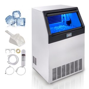 Refrigeration & Ice Equipment | Commercial Ice Maker, 265lbs/24H, Ice Maker Machine, 126 Ice Cubes in 12-15 Minutes, Freestanding Cabinet Ice Maker with 88lbs Storage Capacity LED Digital Display, for Home Office Restaurant Refrigeration & Ice Equipment Refrigeration & Ice Equipment